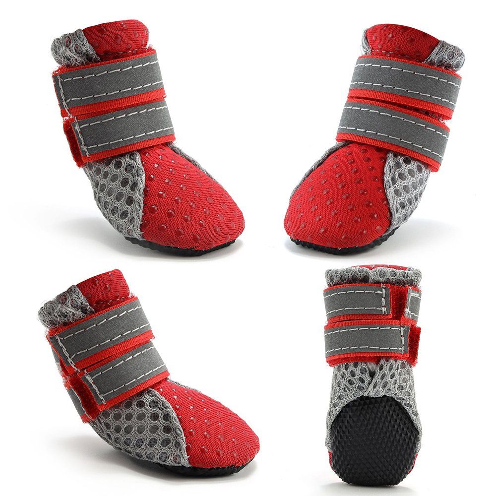 LAPA HOME Pfotenschutz Rutschfeste Hundeschuhe Outdoor Atmungsaktiv Hundestiefel mit Velcro, (4-tlg), Verschleißfest Sport Pfotenschützer für kleine & mittlere Hunde