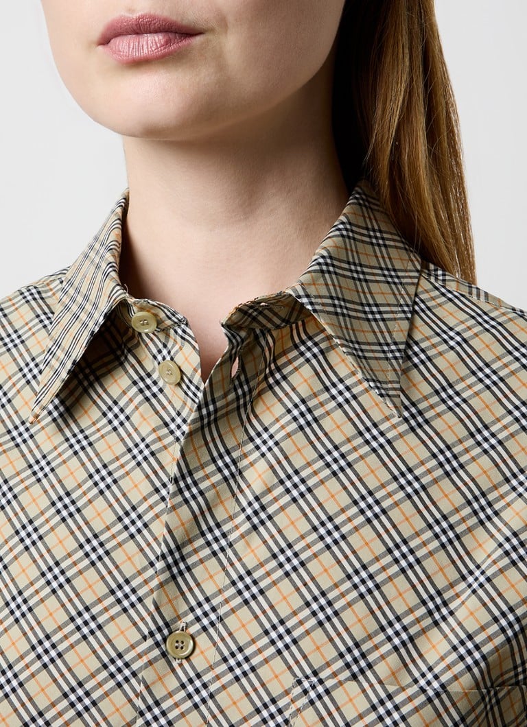 Burberry Midi kreklkleita ar rūtainu rakstu un sasienamu jostu