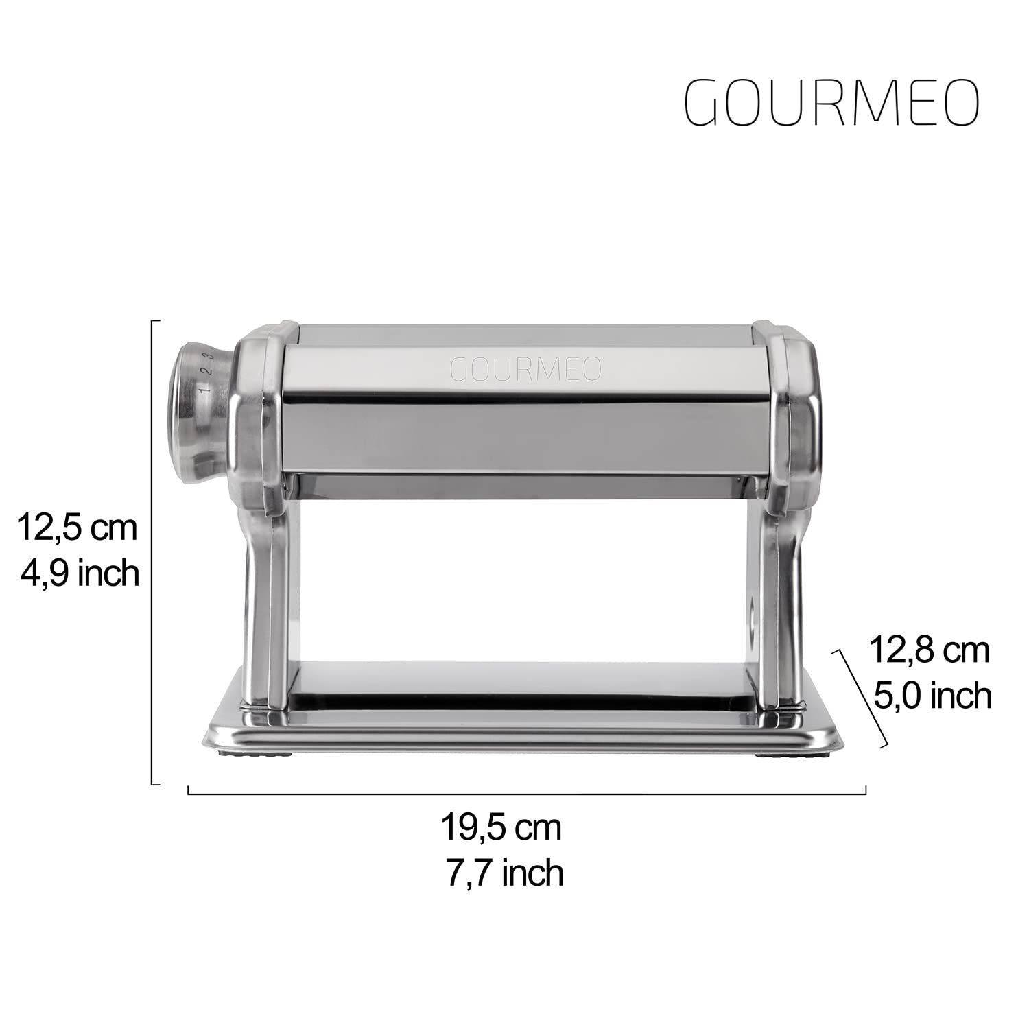 GOURMEO Nudelmaschine PAGILO Nudelmaschine - 9 Stufen für Pasta, PAGILO Pasta Maker - 9 Einstellungen für hausgemachte Nudeln