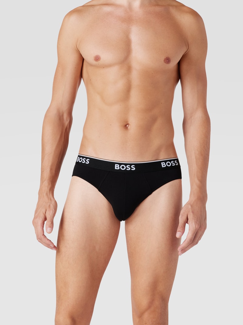 Slip mit Label-Details im 3er-Pack Modell 'Power' in dunkelgrau