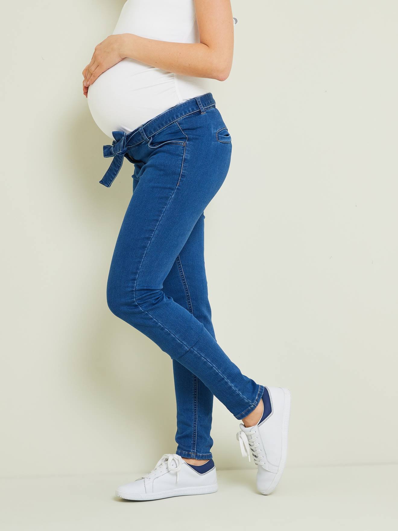 Vertbaudet Umstands-Sweathose in Denim-Optik - blue stone