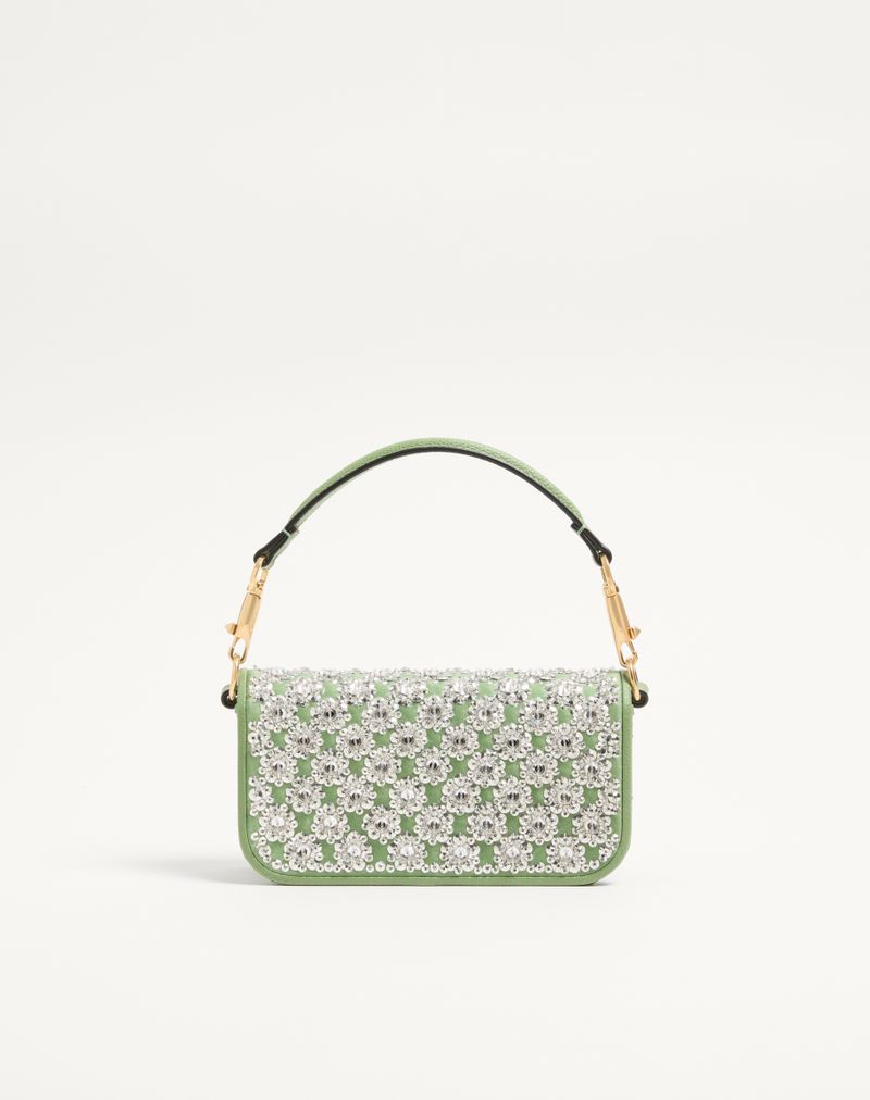Bolsa de ombro pequena bordada Valentino Garavani Locò