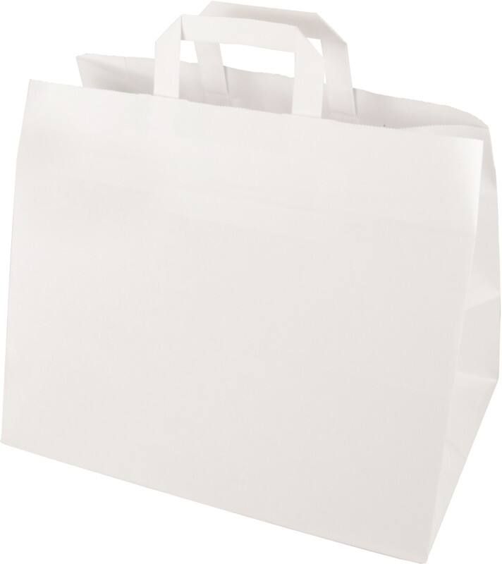 PAPSTAR Tragetasche mit Griff Weiß 32 x 17 x 27 cm 50 Stück