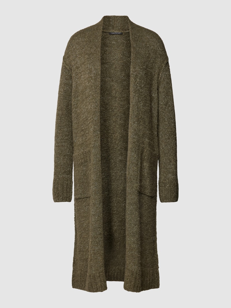 Strickjacke mit Seide-Anteil in khaki