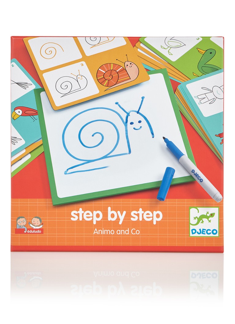 Jogo de desenho Djeco Passo a Passo Animais e Cia