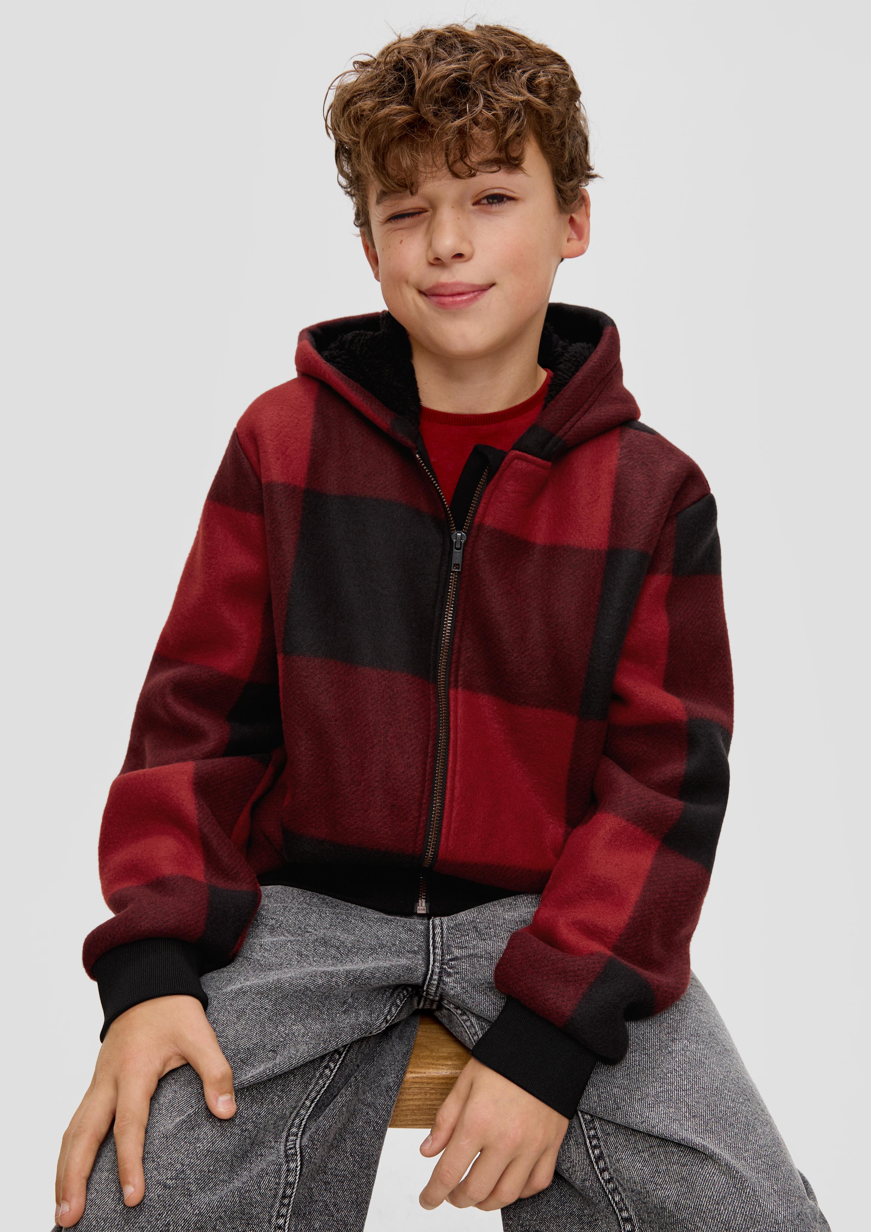 Kapuzenjacke mit Teddy-Futter  2141502-38N0