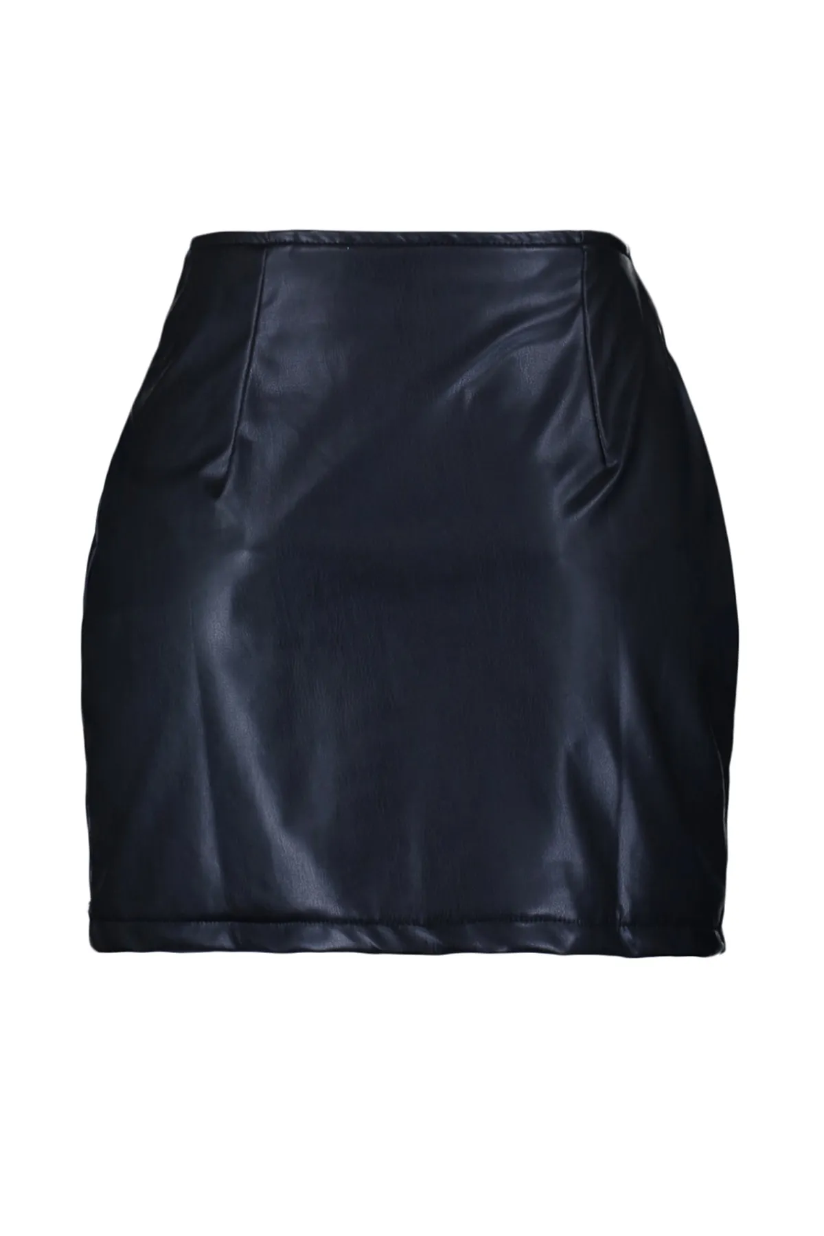 Trendyol Collection  Schwarzer Mini-A-Linien-Rock aus gewebtem Trock-Kunstleder TWOAW23ET00251