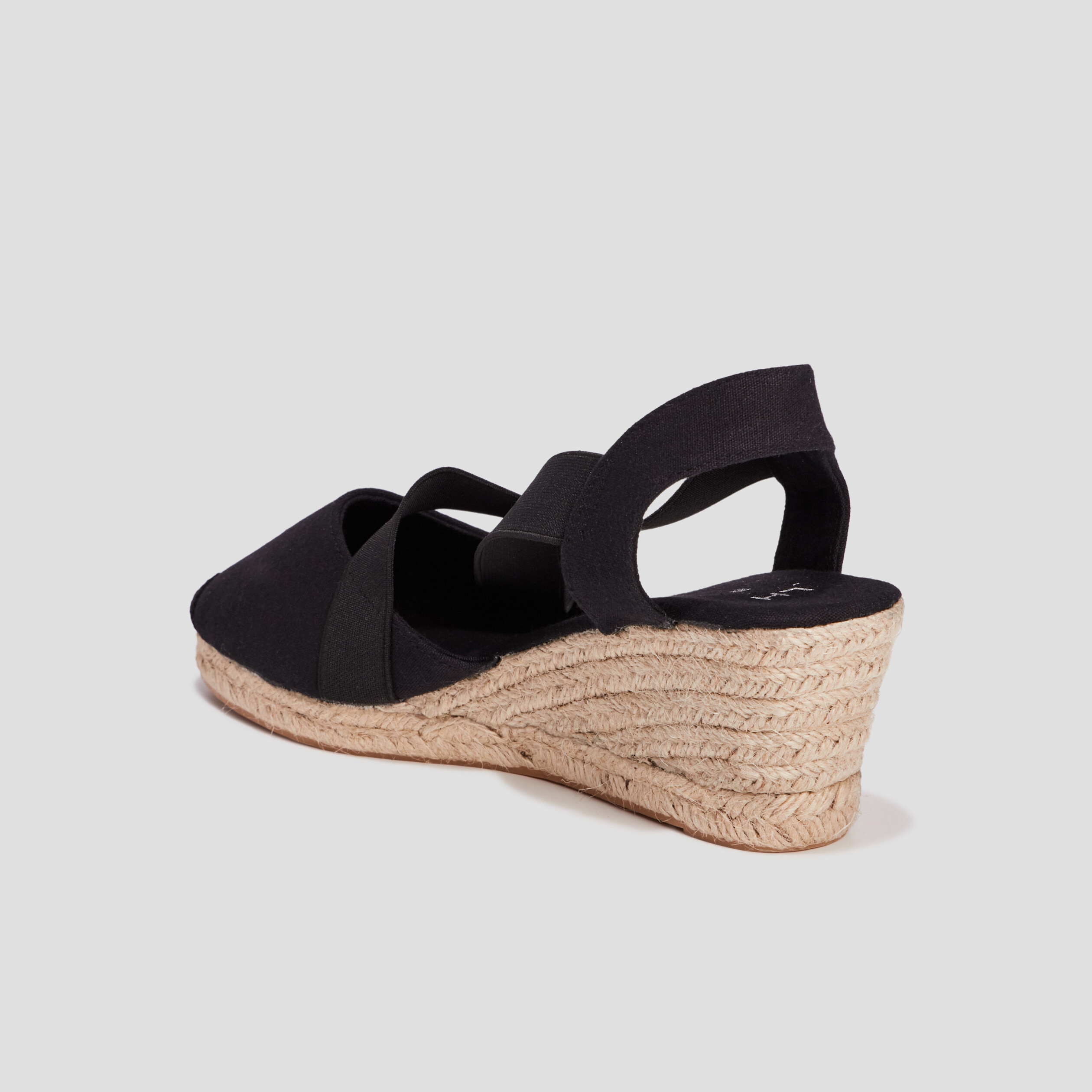 Sandales espadrilles compensées noir femme | La Halle