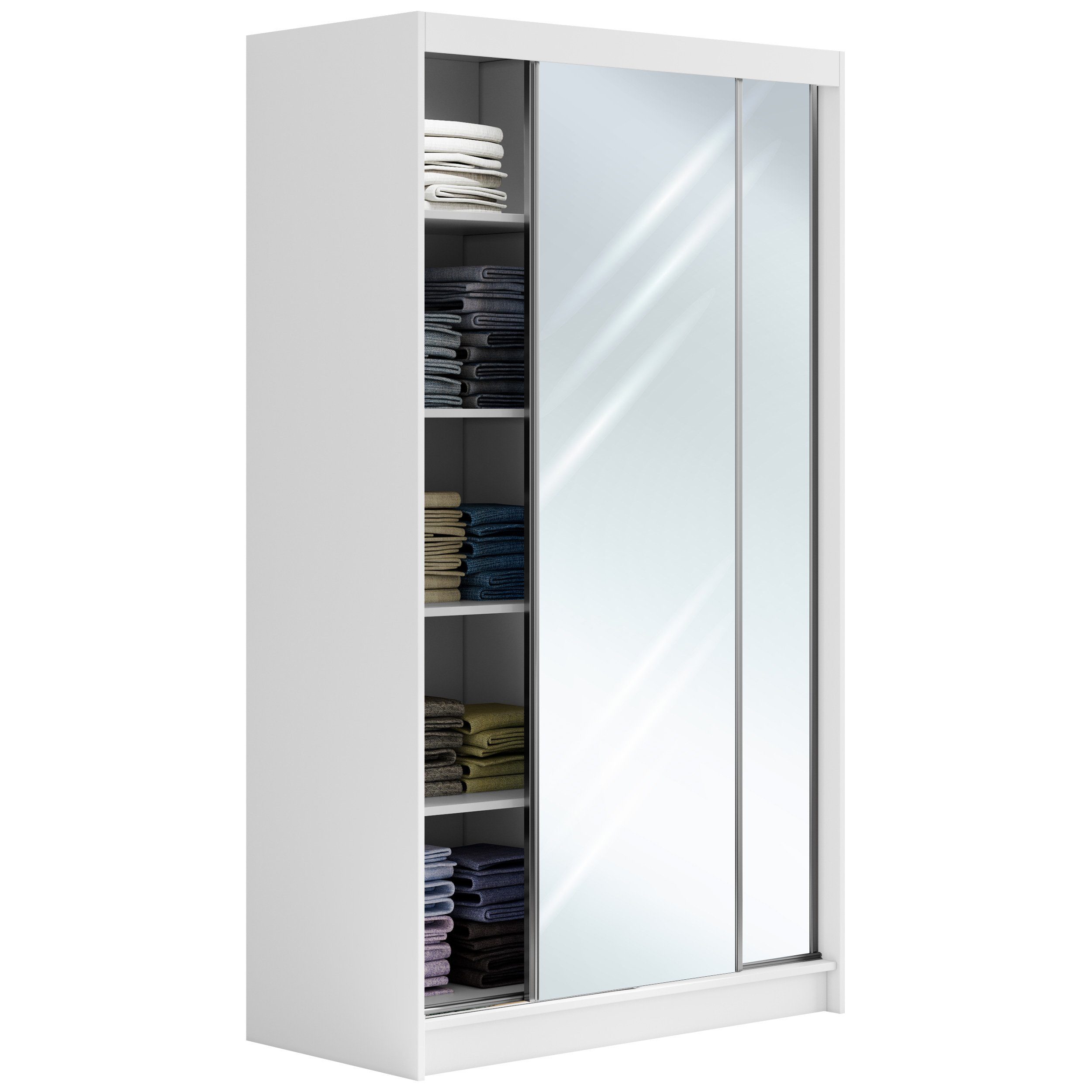 MKS MÖBEL Kleiderschrank Dubrownik Schlafzimmerschrank, Schwebetürenschrank, Flurschrank
