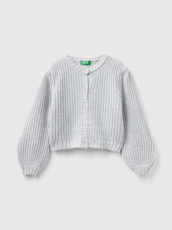 Benetton Cardigan in Hellgrau günstig kaufen