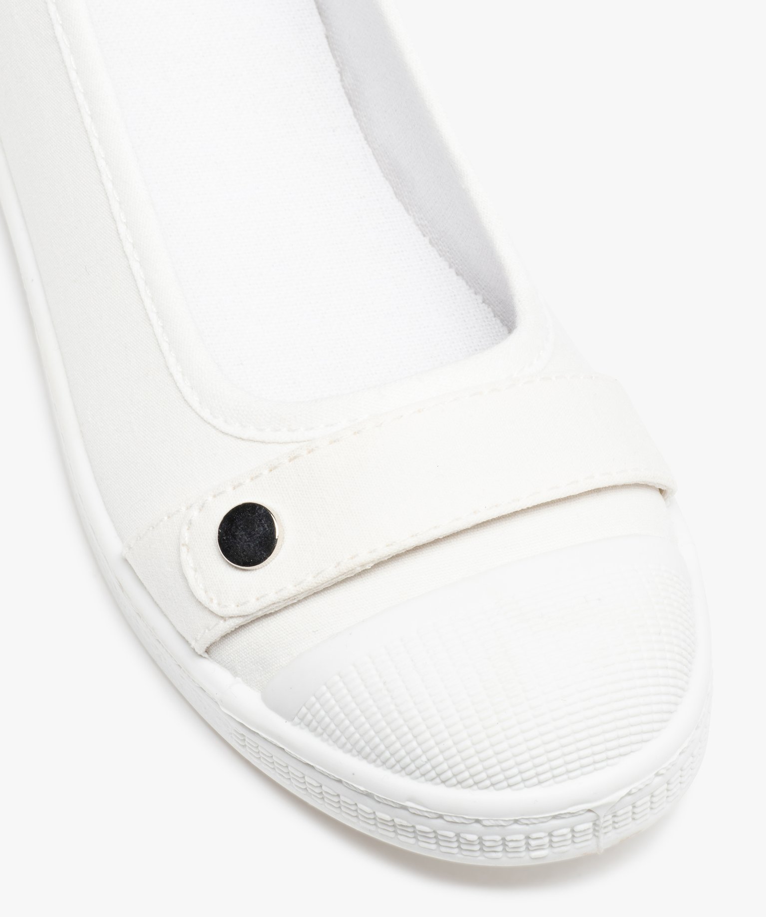 Ballerines fille en toile avec bout renforcé blanc | GEMO