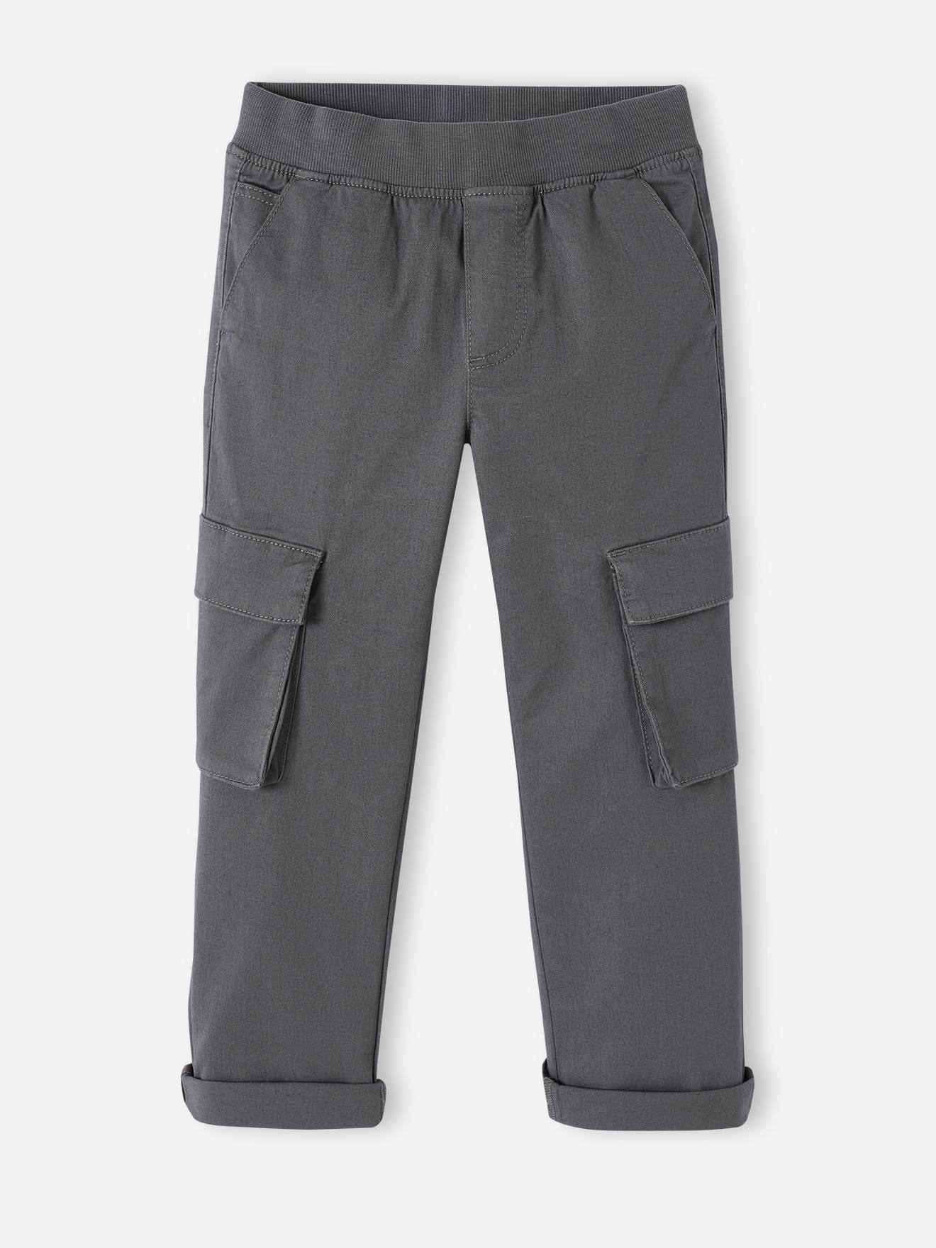 Vertbaudet Jungen Cargohose mit Dehnbund, Hüftweite REGULAR - schiefergrau