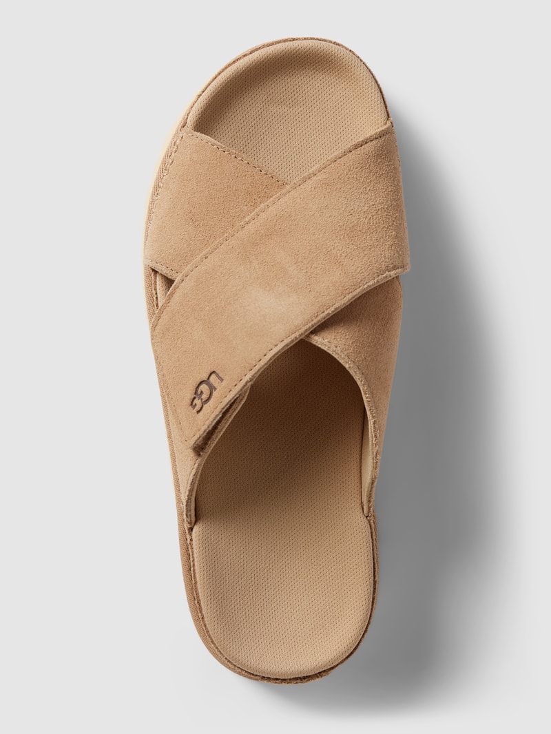 Pantoletten mit Label-Detail Modell 'GOLDENSTAR' in sand