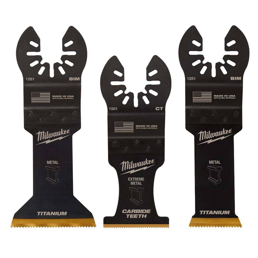 MILWAUKEE 3 piece OPEN-LOK Metal Cutting Multi Tool Blade Variety Pack 49109006