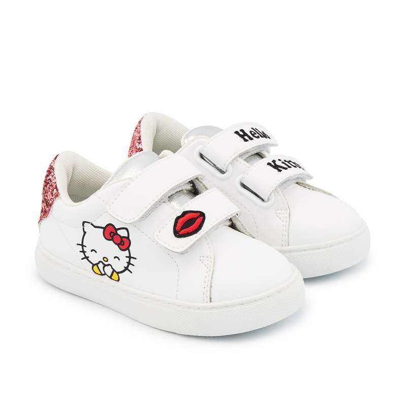 Baskets en cuir Mini Edith hello kitty glitter rose