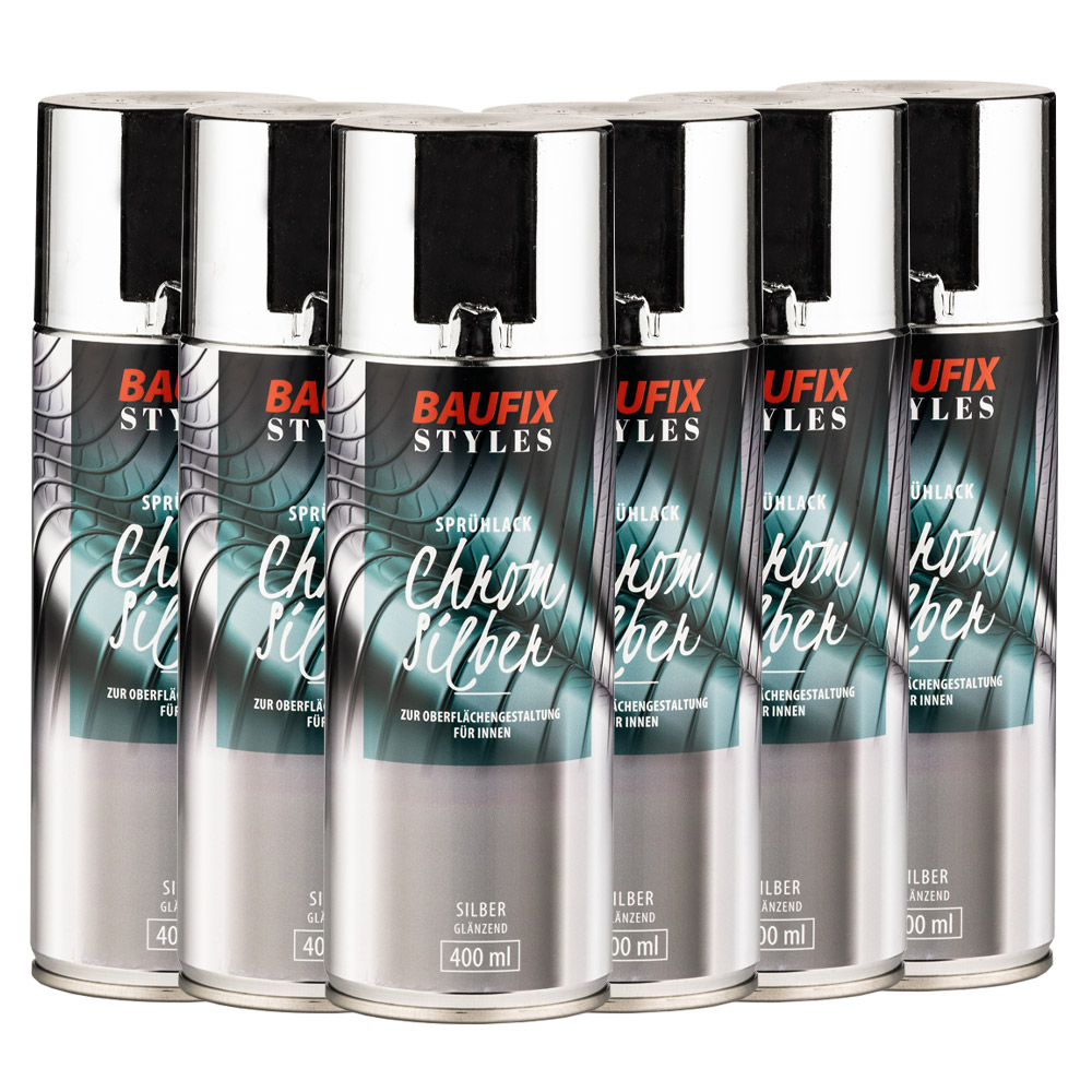 Baufix Chromsilber Effektspray 400ml 6er Set