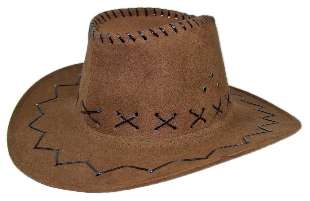 Funny Fashion Cowboy-Kostüm Kinder Cowboyhut im Wildlederlook mit Ziernähten