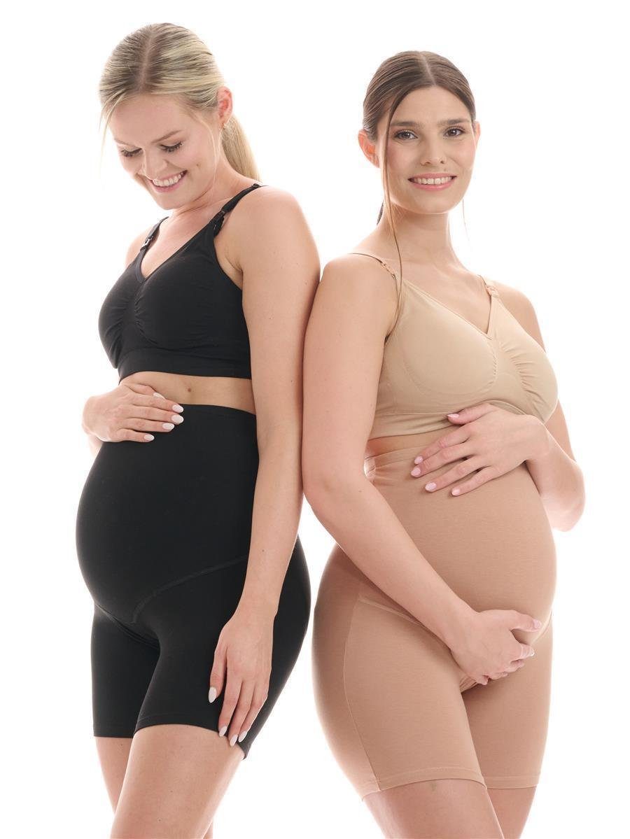 Herzmutter Umstandsslip Baumwoll-Mix - Schwangerschaft - Wäsche - Langbein (Doppelpack, 2-St)