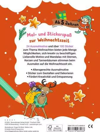 Mein liebstes Weihnachtsmalheft mit Stickern ab 5