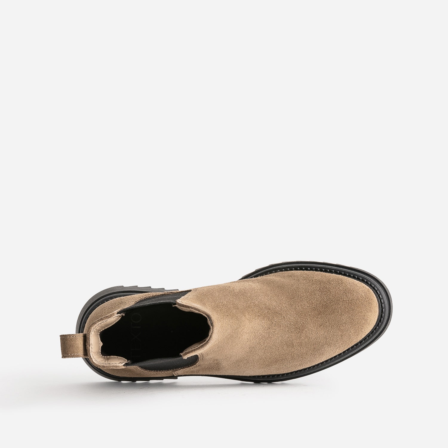 Chelsea boots TEXTO beige foncé en cuir velours