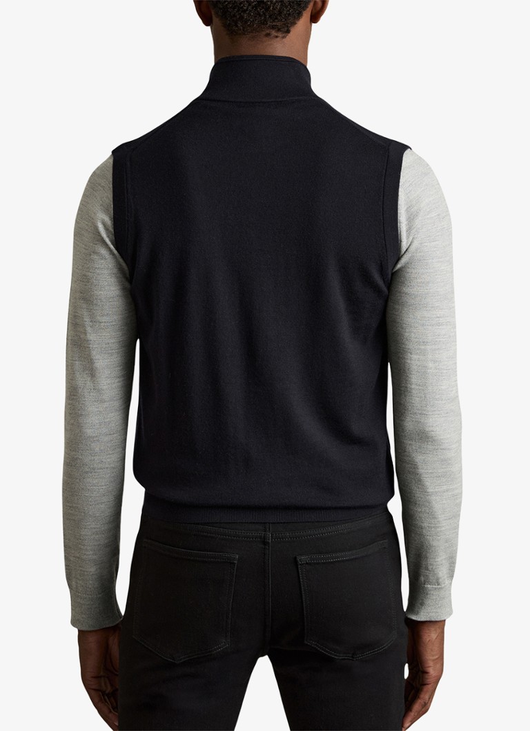 Vestă Reiss Leeds din lână tricotată fin