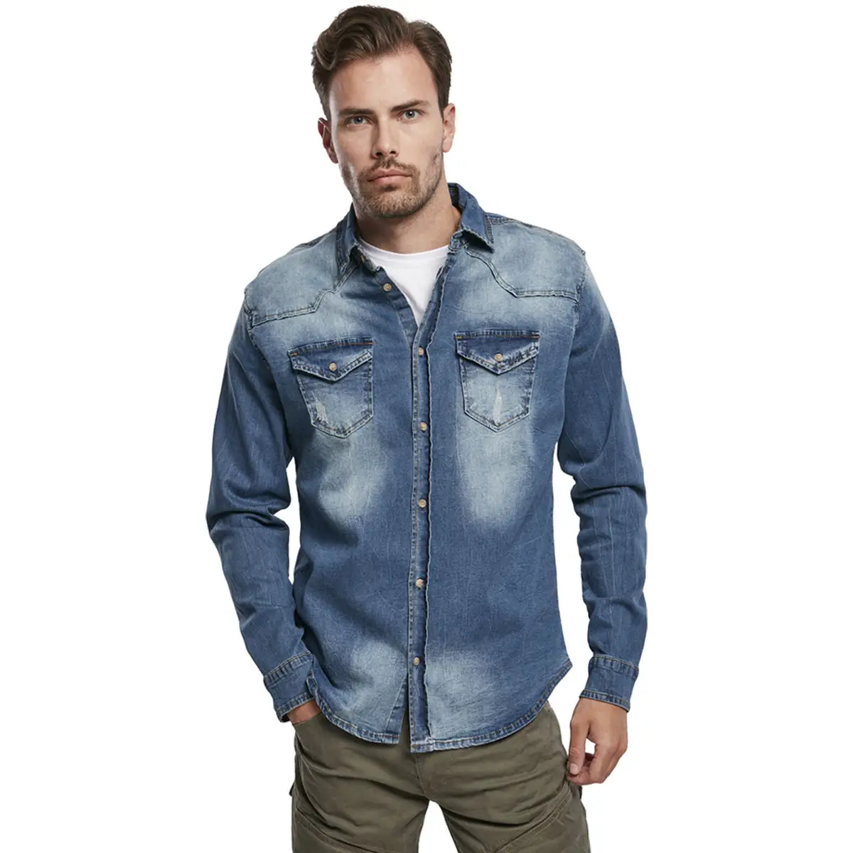 Riley Denim Hemd blau