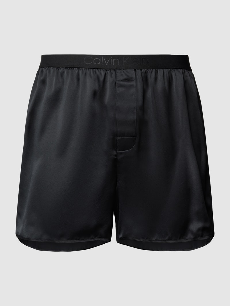 Boxershorts aus Seide mit elastischem Bund in schwarz