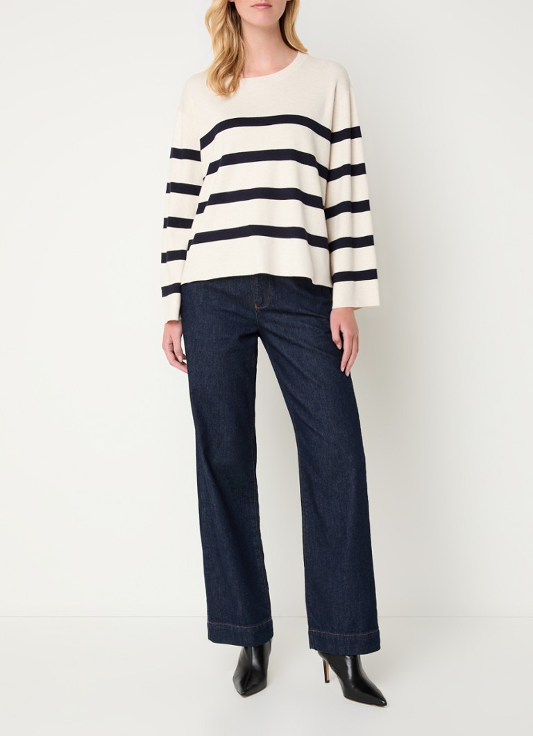 Summum Fine-knit sweater with stripe print