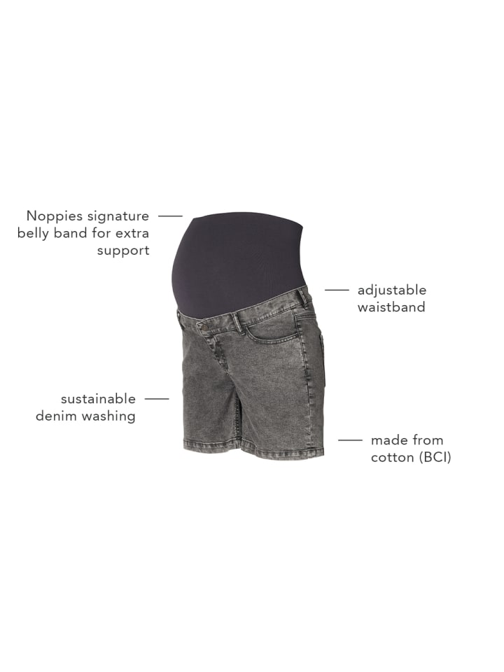 Noppies Umstandsshorts Jeans Jamie in Grey Denim günstig kaufen