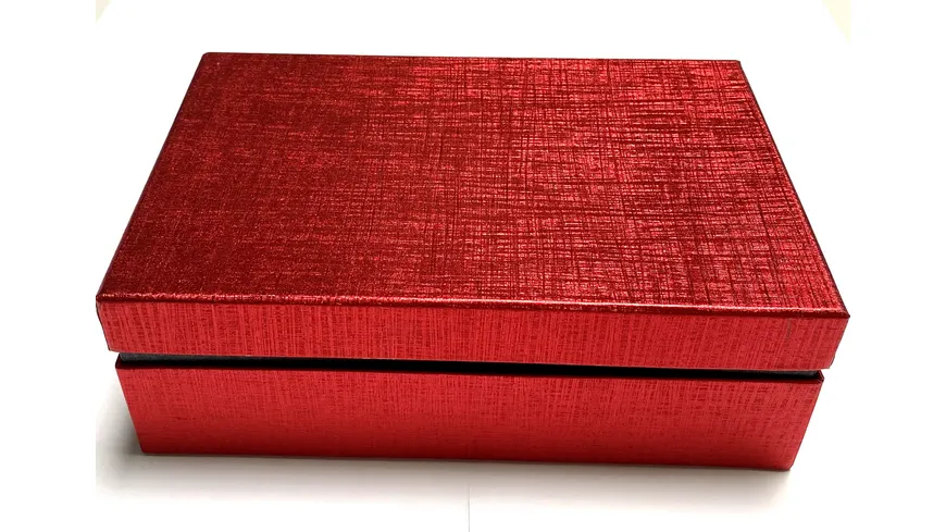 Kartonage Rot - Metallic-Look 30x19x10cm