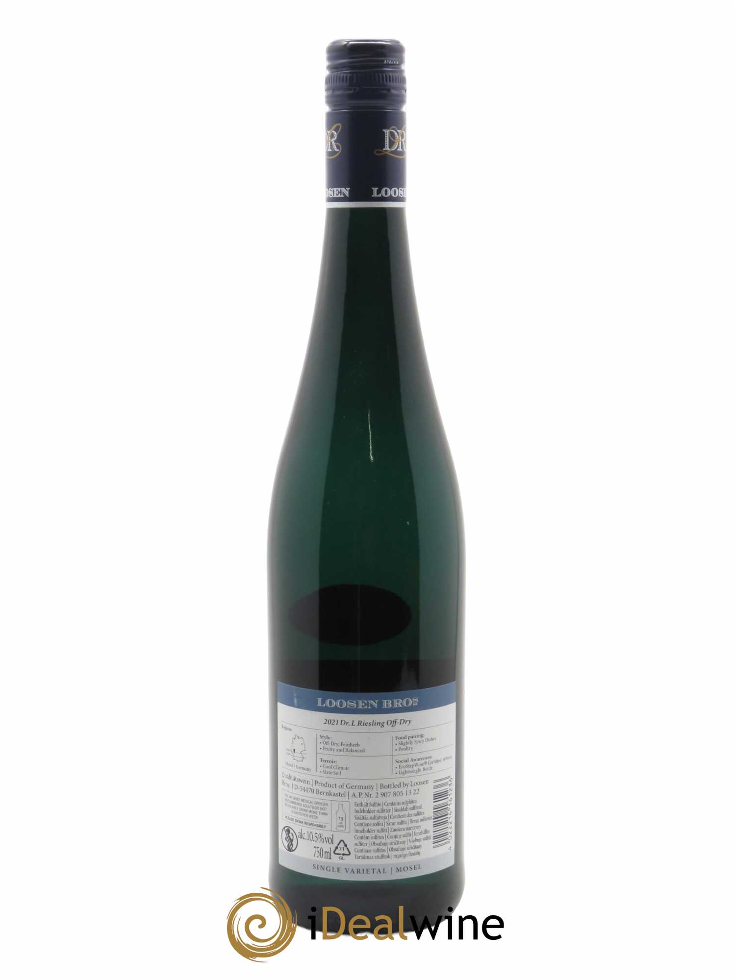 Riesling Dr. Loosen Qualitatswein Feinherb  2021 - Lot de 1 Bouteille