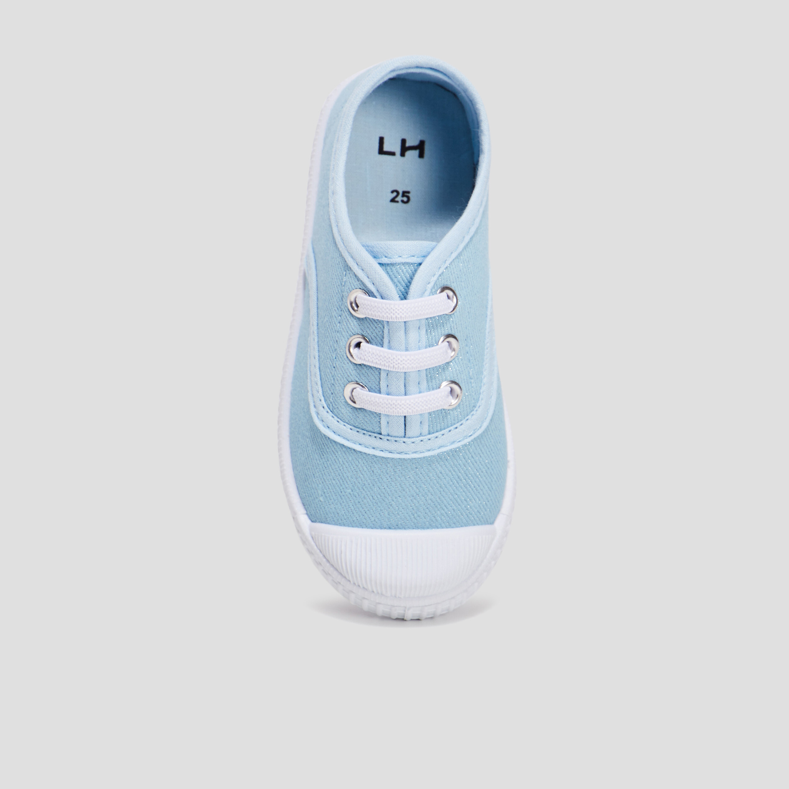 Tennis en toile à lacets bleu ciel fille | La Halle