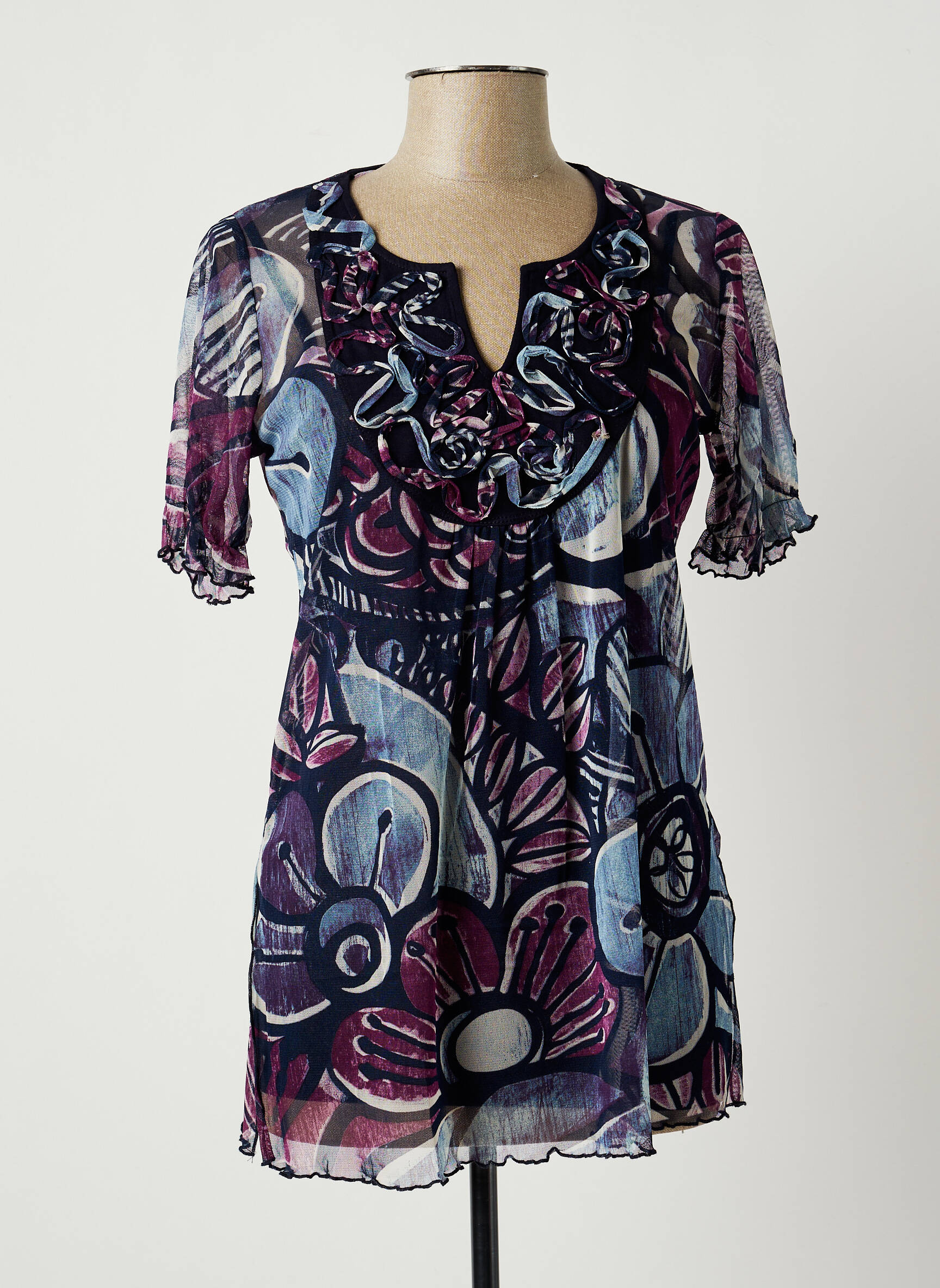 Jean Delfin Tuniquemanchecourte Femme couleur bleu