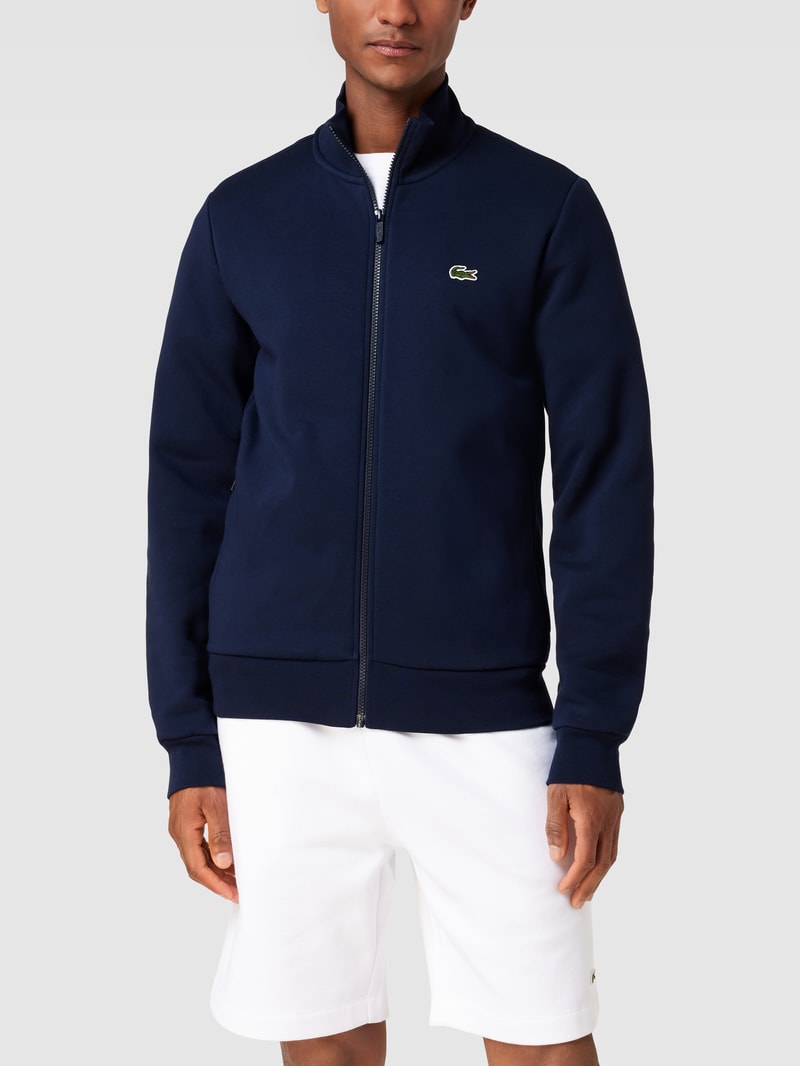 Sweatjacke mit Stehkragen in marineblau