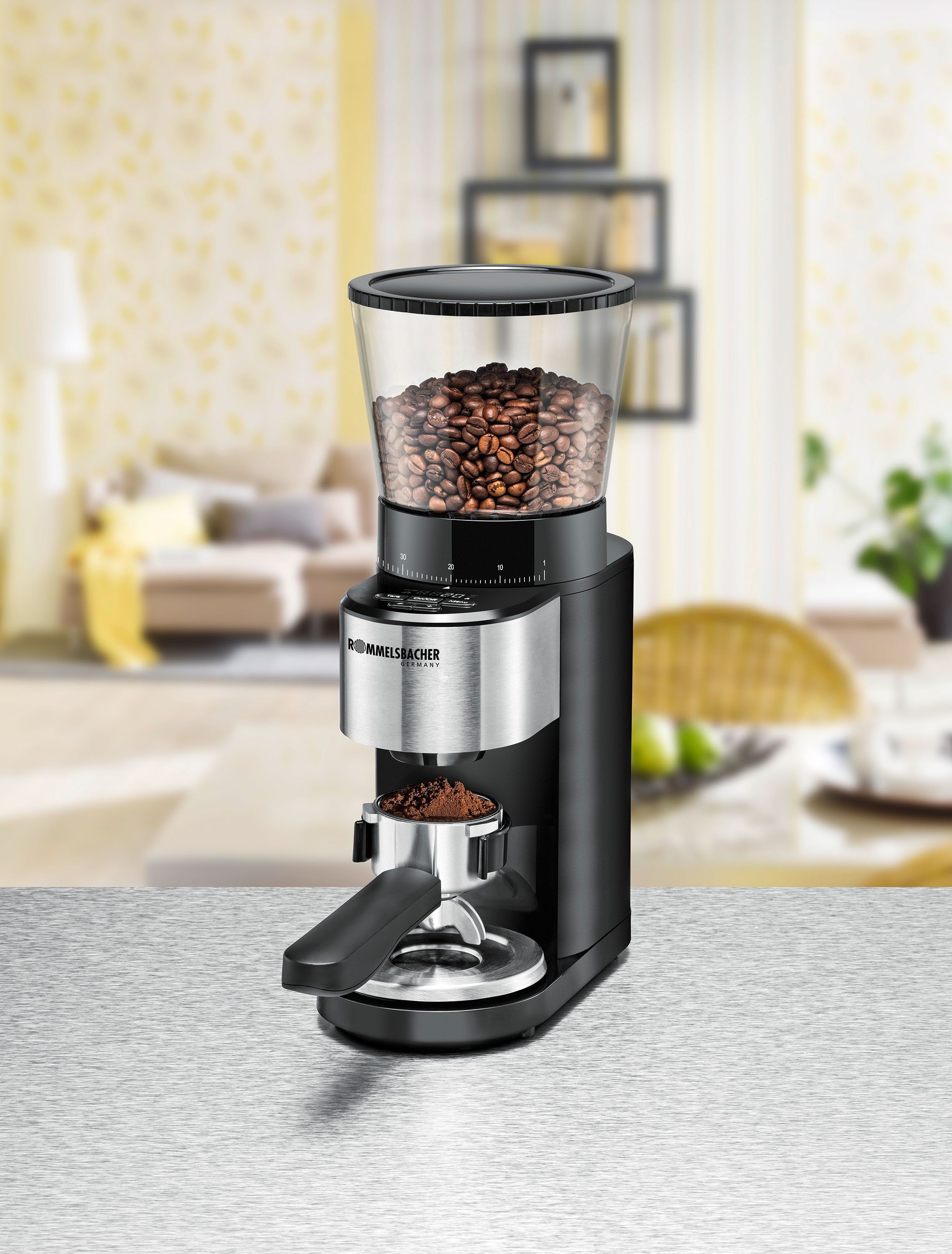 Rommelsbacher Kaffeemühle EKM 500, 160 W, Kegelmahlwerk, 400 g Bohnenbehälter