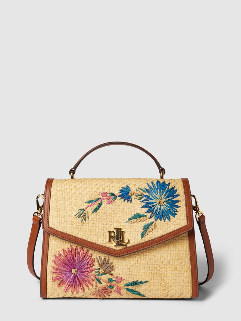 Shoulder Bag mit floralem Motiv Modell 'SOPHEE' in sand