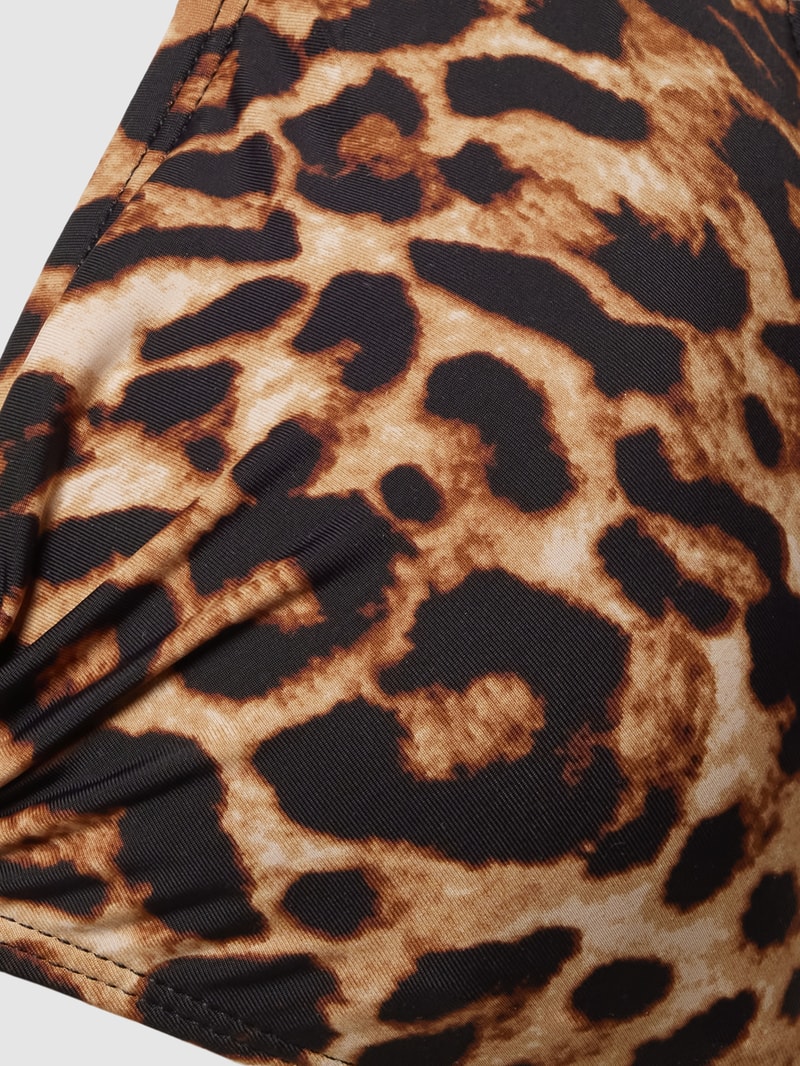 Bikini-Oberteil mit Schnürung Modell 'LEOPARD' in mittelbraun