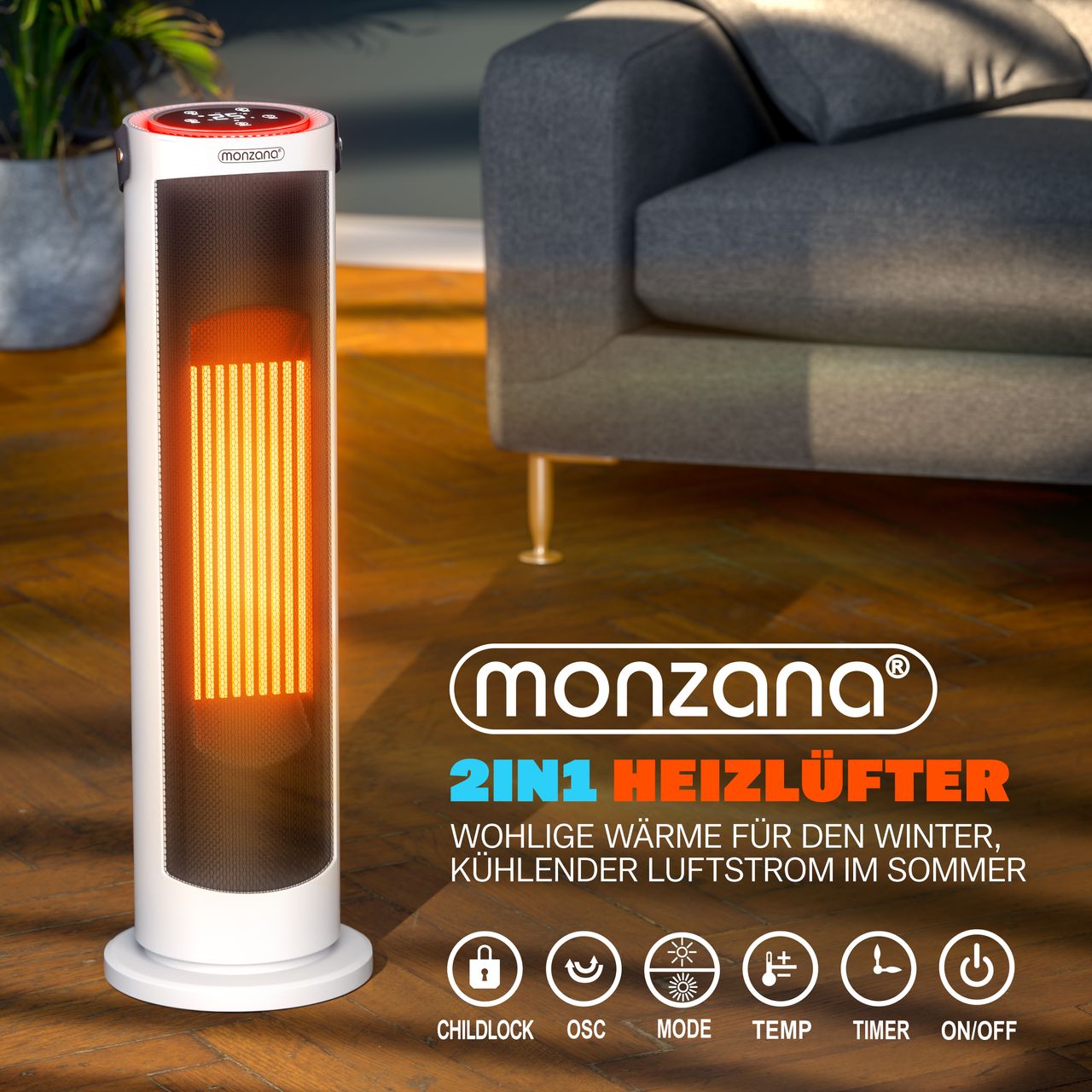 Casaria monzana® Heizlüfter MZTH2000 weiß