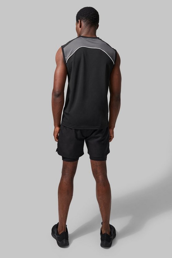 Man Active Colorblock Performance-Tanktop