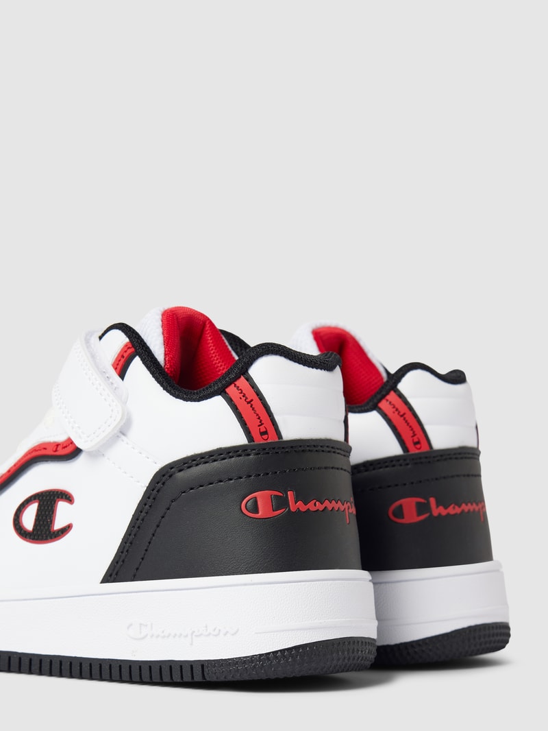 High Top Sneaker aus Leder-Mix in weiß