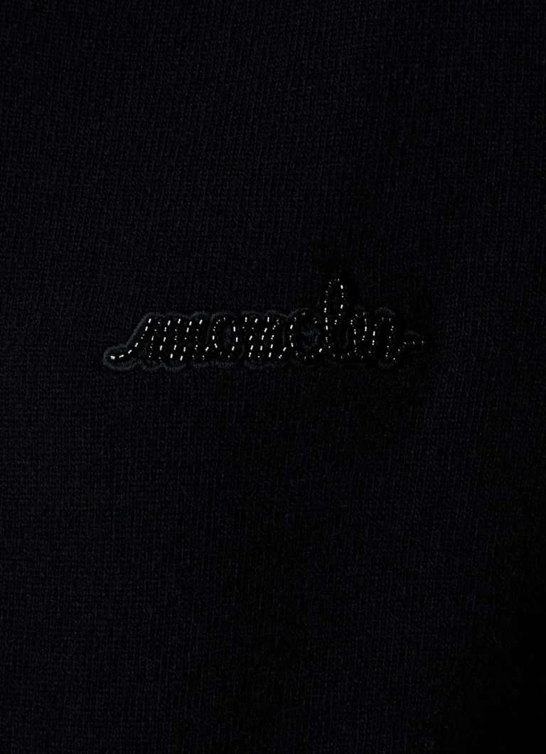 Πουλόβερ Moncler από λεπτό πλεκτό κασμίρ με λογότυπο και στρας