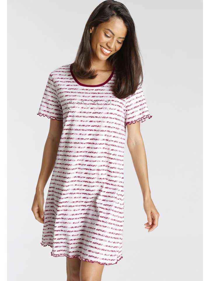 VIVANCE DREAMS Sleepshirt in pink-rot-gestreift günstig kaufen