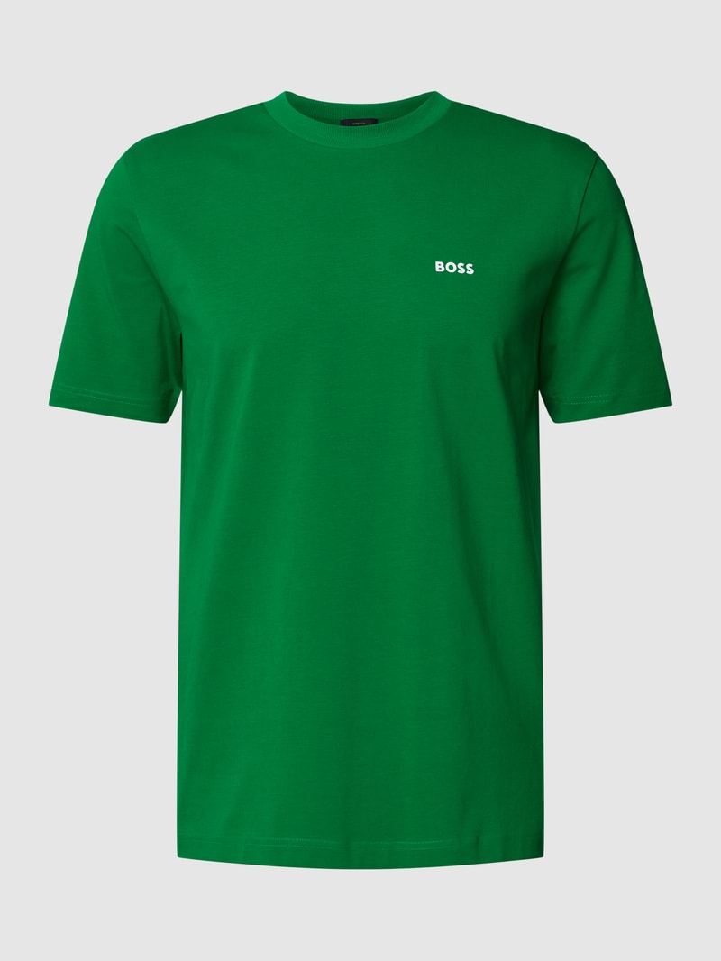 T-Shirt mit Label-Print in grasgrün