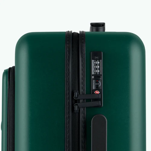 PVG 4-wheel hard-shell suitcase with plain green pouch