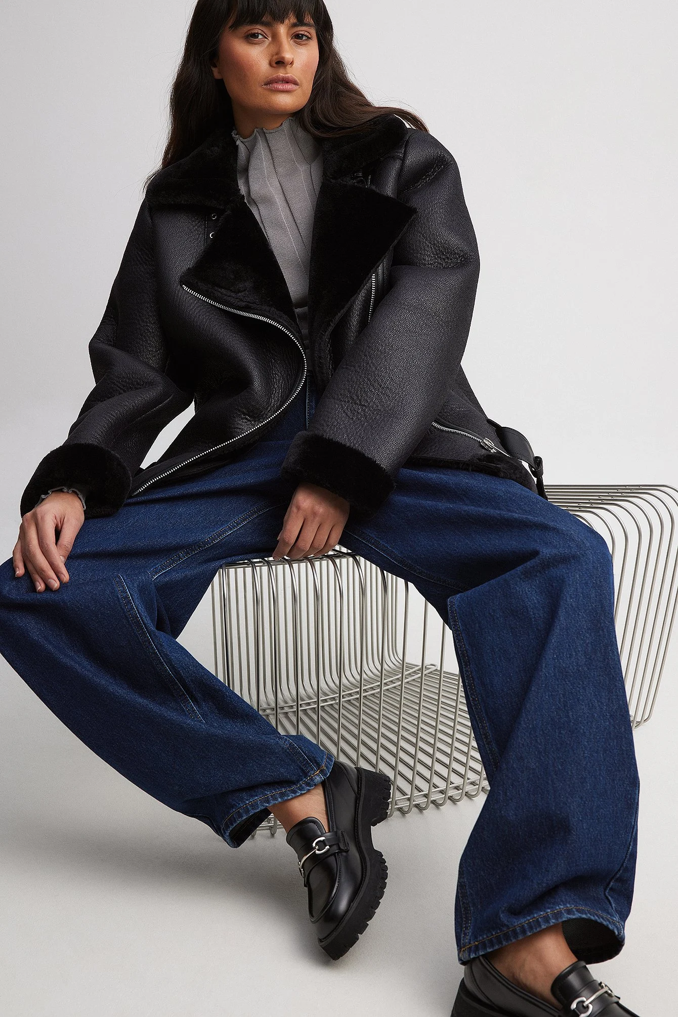 Klassische Bonded-Aviator-Jacke