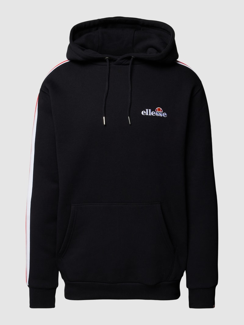 Hoodie mit Label-Stitching Modell 'Paiger' in schwarz