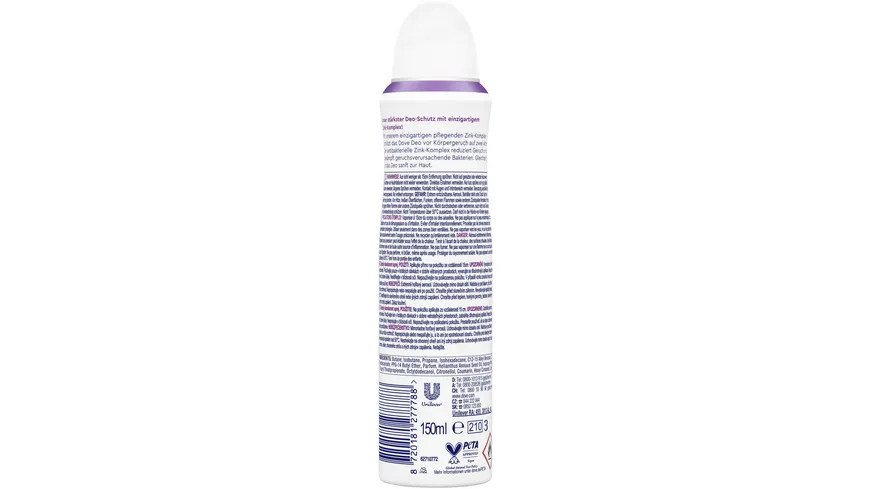 Dove Deodorant-Spray mit Zink-Komplex Kirschblütenduft  0% Aluminiumsalze 150 ml