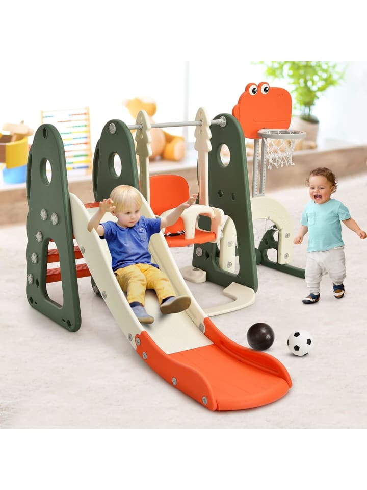 COSTWAY 6 in 1 Spielplatz in Orange günstig kaufen onesize