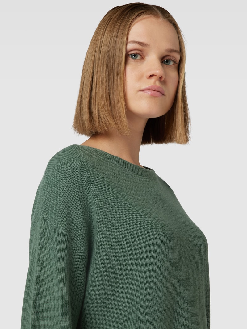 Strickpullover mit Rundhalsausschnitt in khaki
