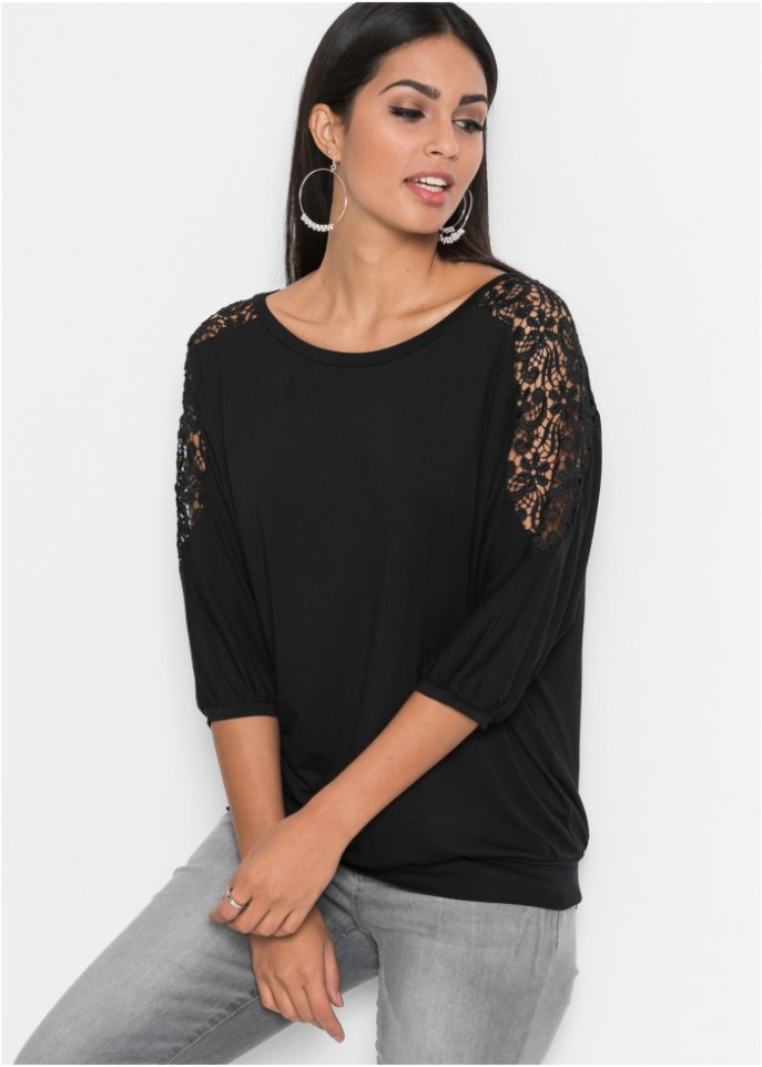Oversize-Shirt mit Spitze